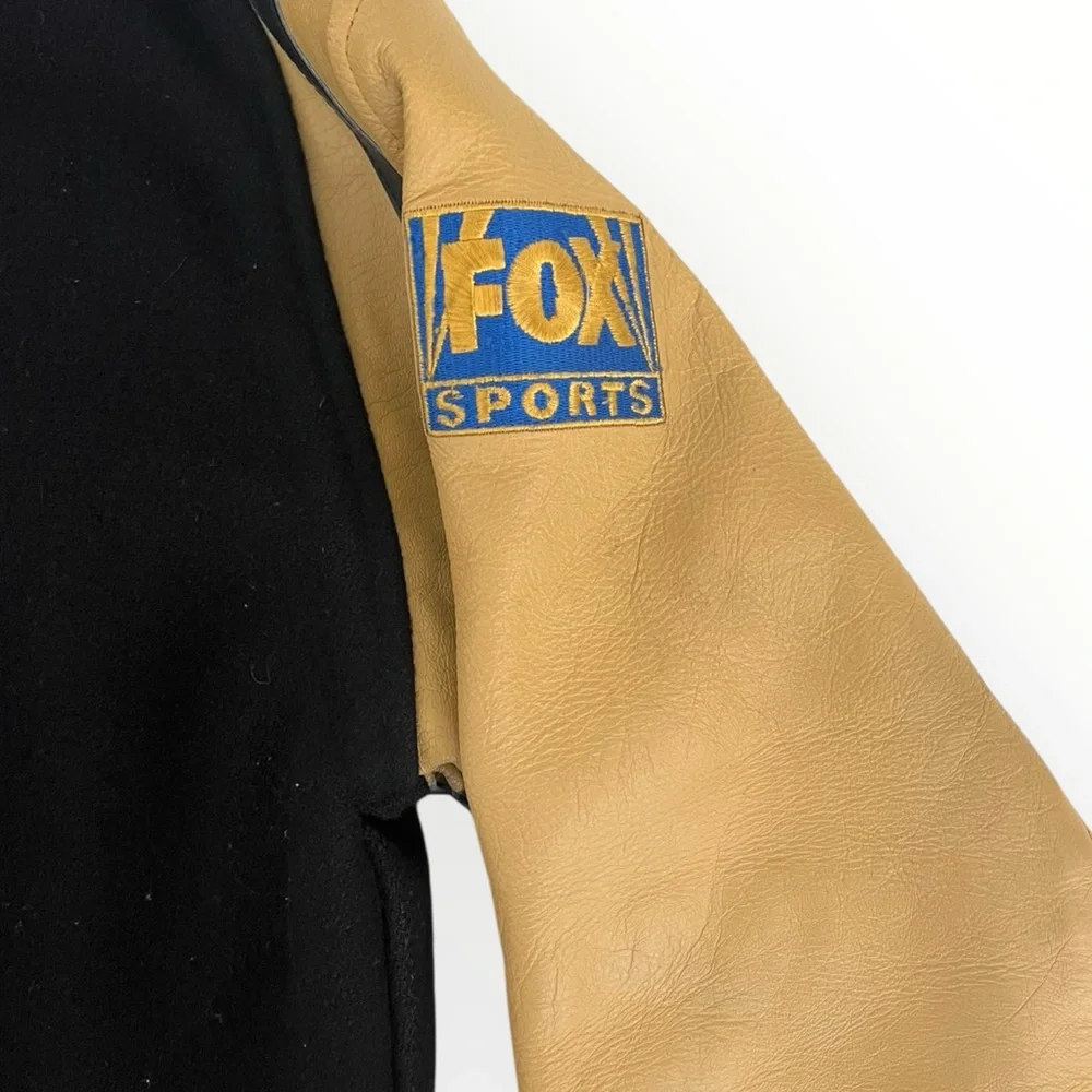 VTG 90s Y2K Men’s M NFL on Fox SportsVarsity Jacket Wool Leather - Picture 7 of 13